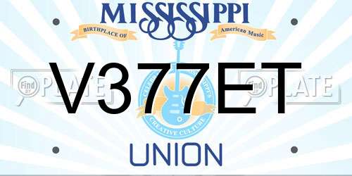 V377ET Mississippi License Plate