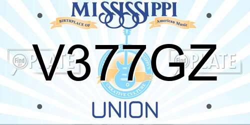 V377GZ Mississippi License Plate