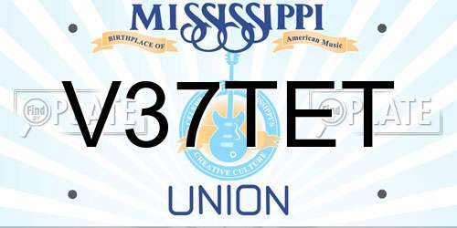 V37TET Mississippi License Plate