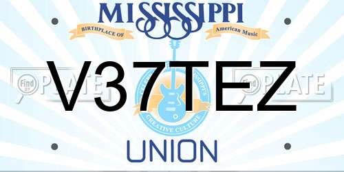 V37TEZ Mississippi License Plate
