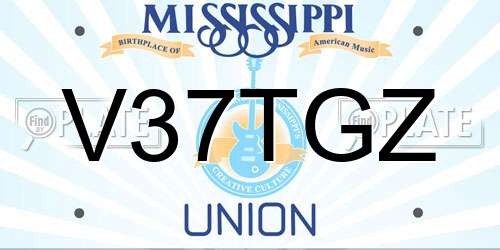 V37TGZ Mississippi License Plate