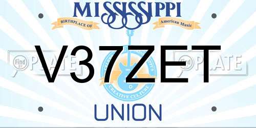 V37ZET Mississippi License Plate