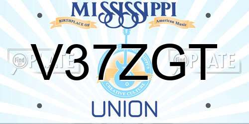 V37ZGT Mississippi License Plate