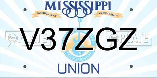 V37ZGZ Mississippi License Plate