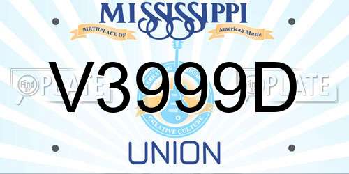 V3999D Mississippi License Plate