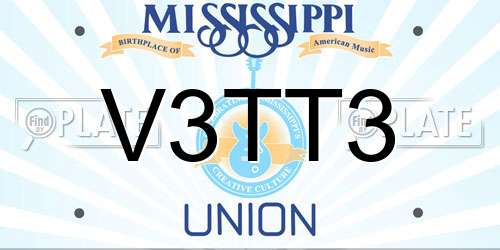 V3TT3 Mississippi License Plate