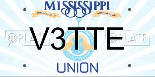 V3TTE Mississippi License Plate