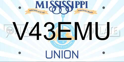 V43EMU Mississippi License Plate