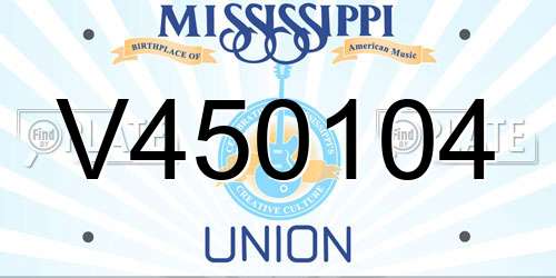 V450104 Mississippi License Plate
