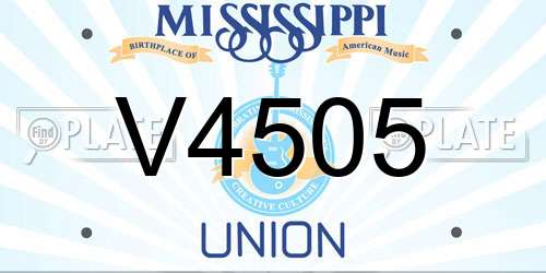V4505 Mississippi License Plate