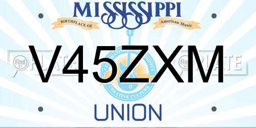 V45ZXM Mississippi License Plate