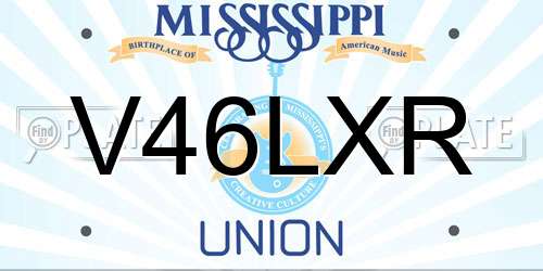 V46LXR Mississippi License Plate