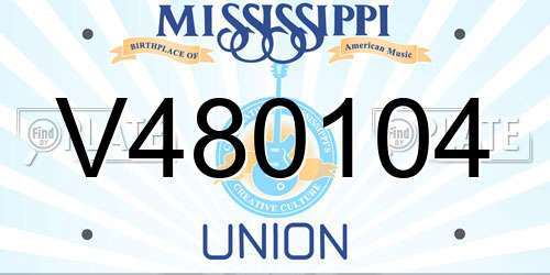 V480104 Mississippi License Plate