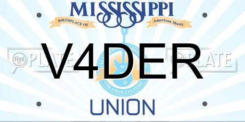 V4DER Mississippi License Plate
