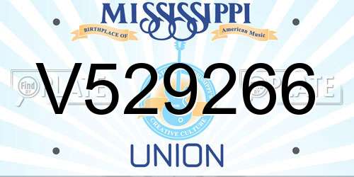 V529266 Mississippi License Plate
