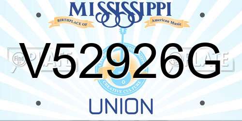 V52926G Mississippi License Plate