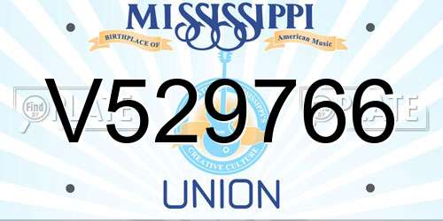 V529766 Mississippi License Plate
