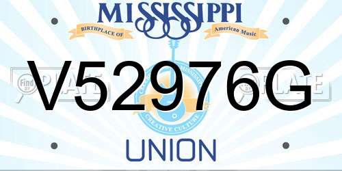 V52976G Mississippi License Plate