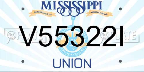 V55322I Mississippi License Plate