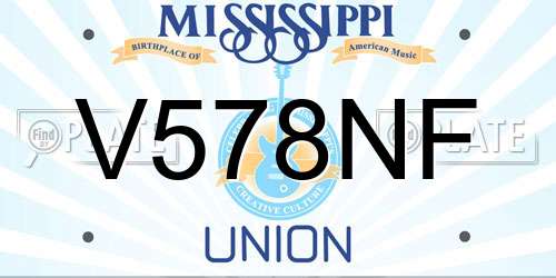 V578NF Mississippi License Plate