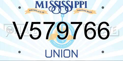 V579766 Mississippi License Plate