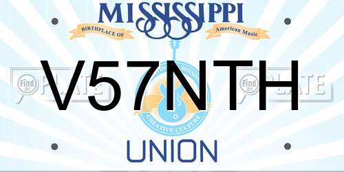 V57NTH Mississippi License Plate
