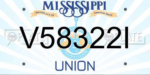 V58322I Mississippi License Plate