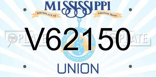 V62150 Mississippi License Plate