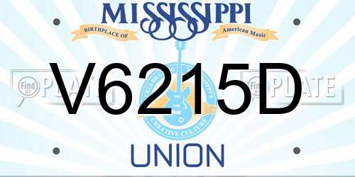 V6215D Mississippi License Plate