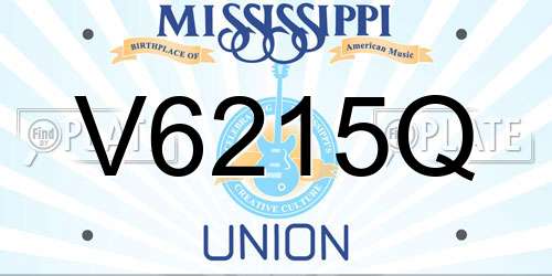 V6215Q Mississippi License Plate