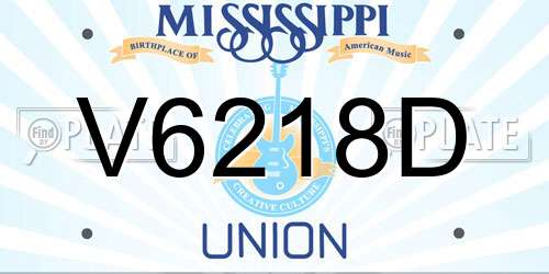 V6218D Mississippi License Plate