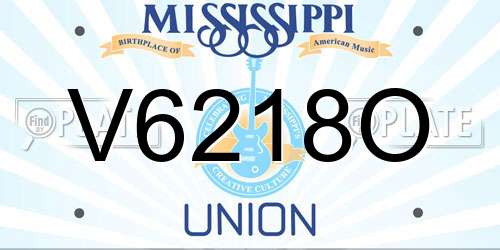 V6218O Mississippi License Plate