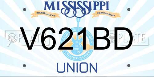 V621BD Mississippi License Plate