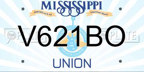 V621BO Mississippi License Plate