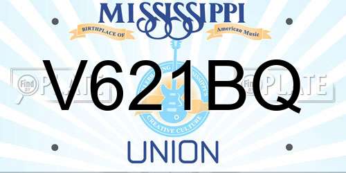 V621BQ Mississippi License Plate