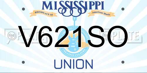 V621SO Mississippi License Plate