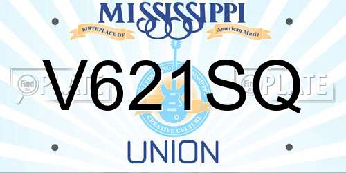 V621SQ Mississippi License Plate