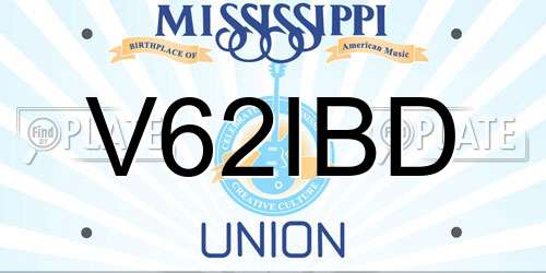 V62IBD Mississippi License Plate