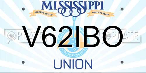 V62IBO Mississippi License Plate