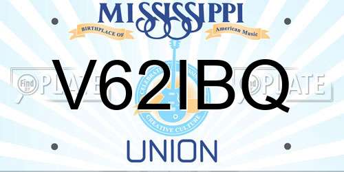 V62IBQ Mississippi License Plate