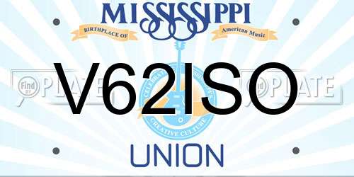 V62ISO Mississippi License Plate