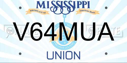 V64MUA Mississippi License Plate
