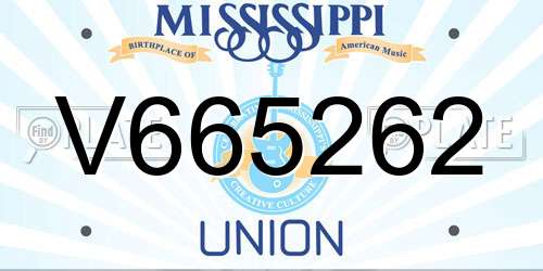 V665262 Mississippi License Plate