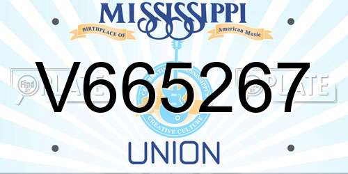 V665267 Mississippi License Plate