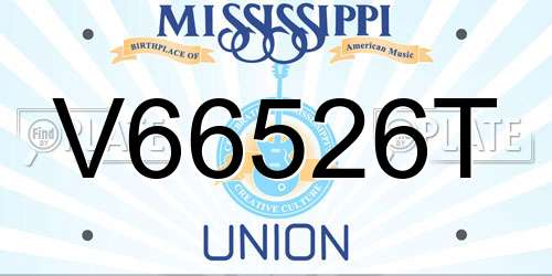 V66526T Mississippi License Plate
