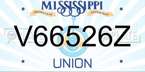 V66526Z Mississippi License Plate