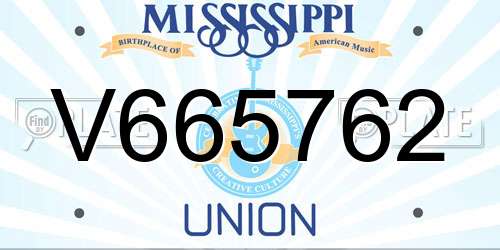 V665762 Mississippi License Plate