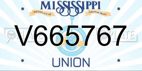 V665767 Mississippi License Plate
