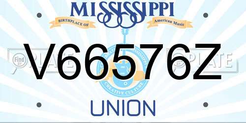 V66576Z Mississippi License Plate
