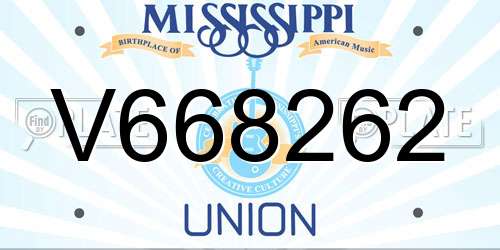 V668262 Mississippi License Plate